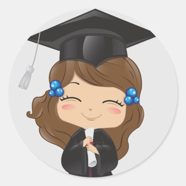 Sticker Rond Graduation en noir (Devant)