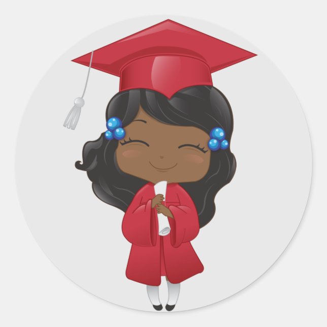 Sticker Rond Graduation en rouge (Devant)