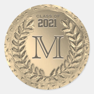 Sticker Rond Graduation Faux Gold Foil