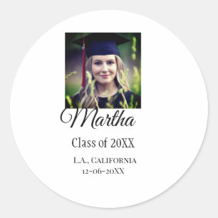 Sticker Rond Graduation fgrats ajouter nom photo ville date cla
