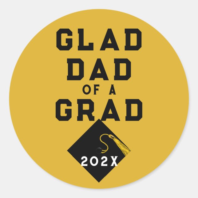 Sticker Rond Graduation Fier Papa (Devant)