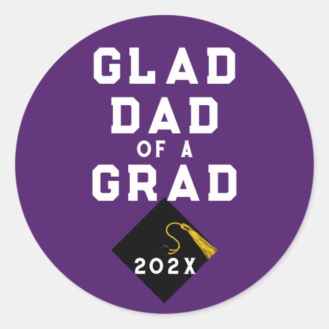 Sticker Rond Graduation Fier Papa (Devant)