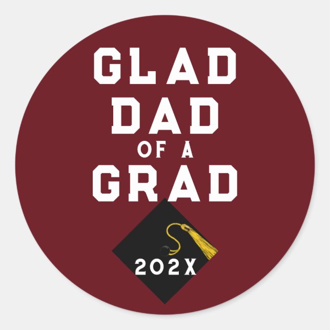 Sticker Rond Graduation Fier Papa (Devant)