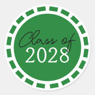 Sticker Rond Graduation Green & White Filmstrip