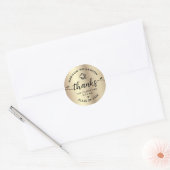 Sticker Rond Graduation Merci d'or noir Casquette de script mod (Enveloppe)