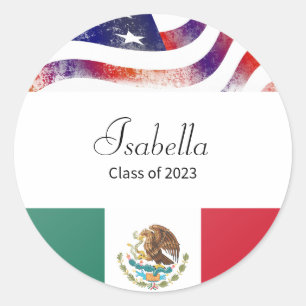 Sticker Rond Graduation Mexicaine Américaine Classe de 2023