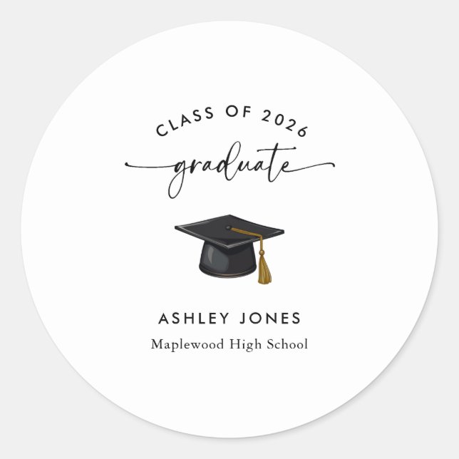 Sticker Rond Graduation minimale moderne (Devant)