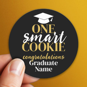 Sticker Rond Graduation moderne de l'or noir - Un Smart