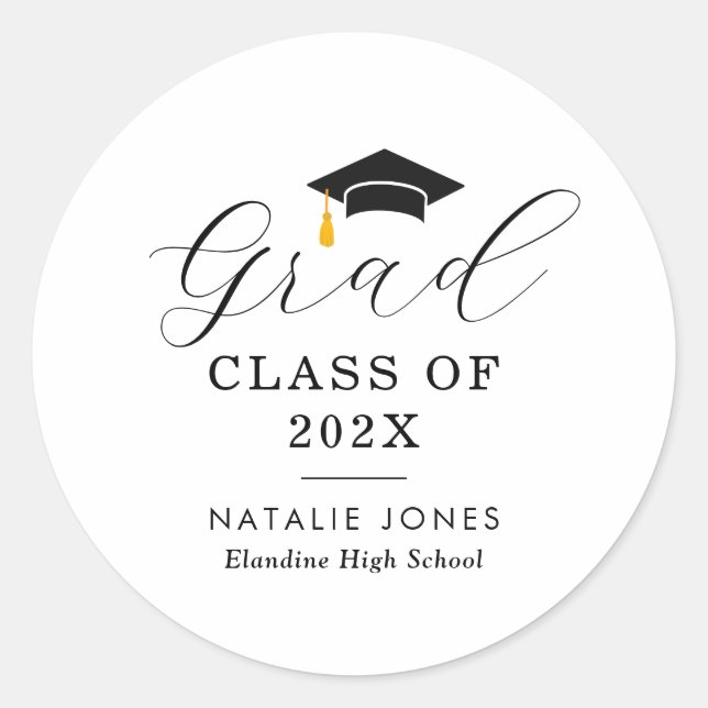 Sticker Rond graduation noire simple (Devant)
