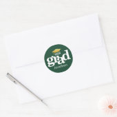 Sticker Rond Graduation Or Bold Typographie moderne Vert (Enveloppe)