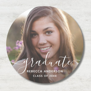 Sticker Rond Graduation Photo Moderne