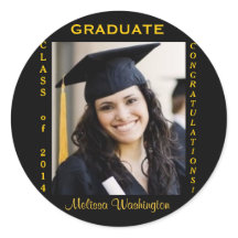 Graduation Photo personnalisée Gold Round
