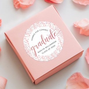 Sticker Rond Graduation Rose Rose Gold Parties scintillant Conf