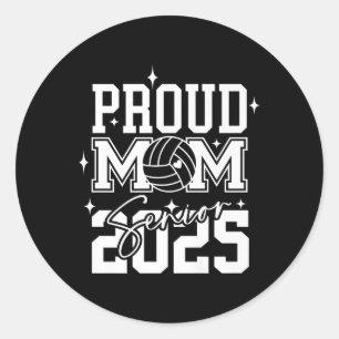 Sticker Rond Graduation secondaire 2025 Volleyball Maman Lycée