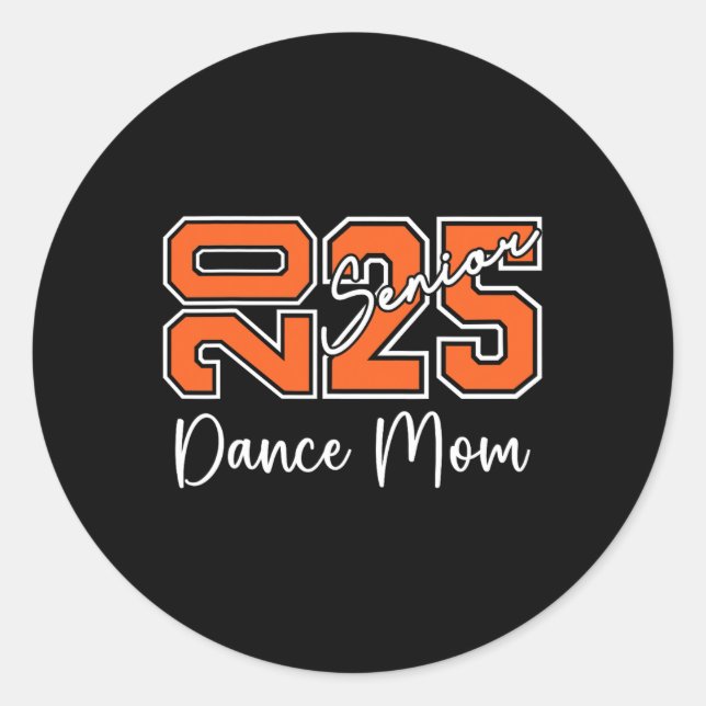 Sticker Rond Graduation Senior Dance Maman 2025 Dancing Mama (Devant)