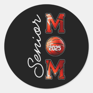 Sticker Rond Graduation Sketll Senior Mom 2025 Cl Of 2025