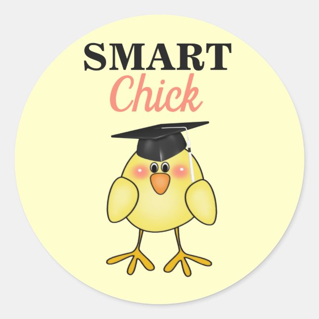 Sticker Rond Graduation Smart Chick (Devant)