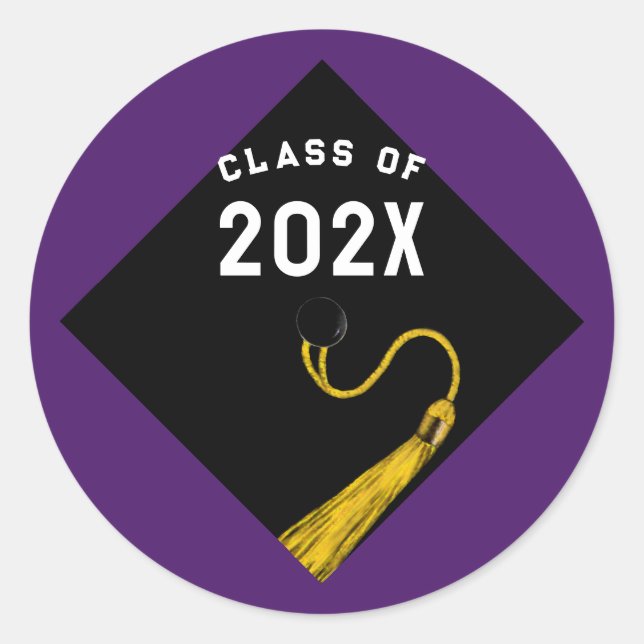 Sticker Rond Graduation violet (Devant)