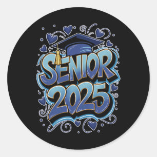Sticker Rond Graffiti Cl De 2025 Graduation Senior 2025 Retour 