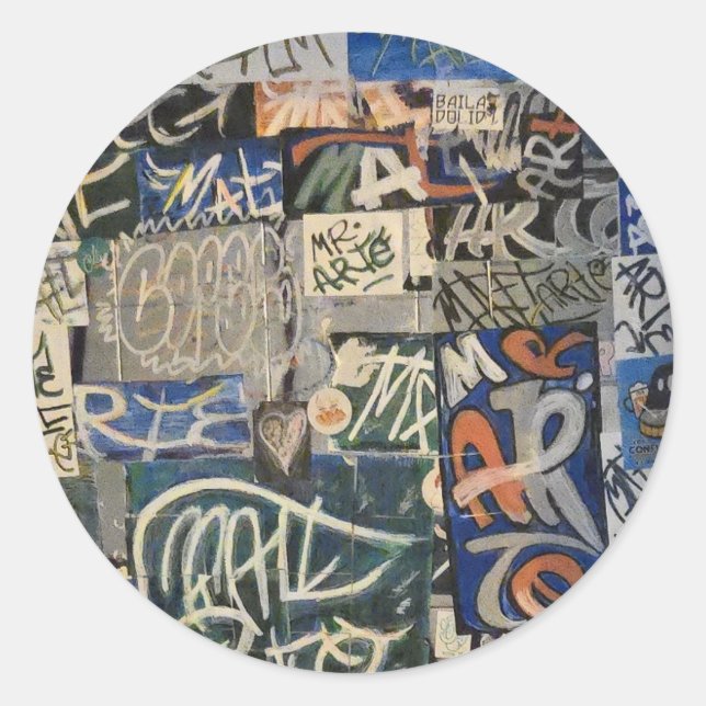 Sticker Rond Graffiti coloré (Devant)
