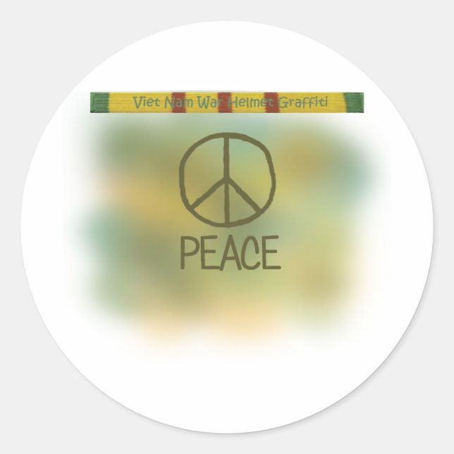 Sticker Rond Graffiti de casque de guerre du Vietnam (Devant)
