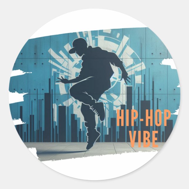 Sticker Rond Graffiti de danseur de hip-hop (Devant)