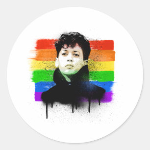 Sticker Rond Graffiti de la Young Kamala Harris LGBTQ Pride