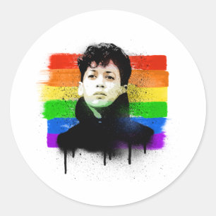 Sticker Rond Graffiti de la Young Kamala Harris LGBTQ Pride