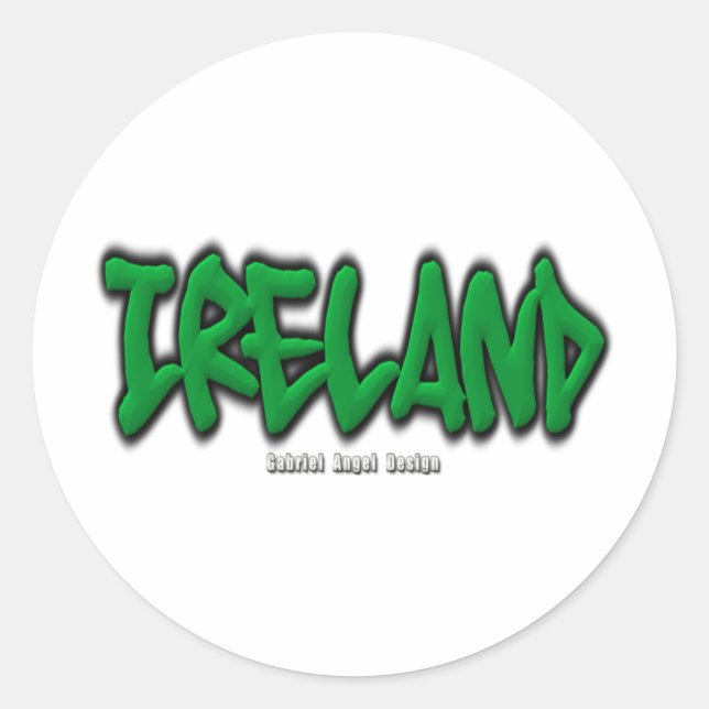 Sticker Rond Graffiti d'Irlande (Devant)