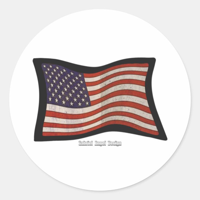 Sticker Rond Graffiti du drapeau américain (Devant)