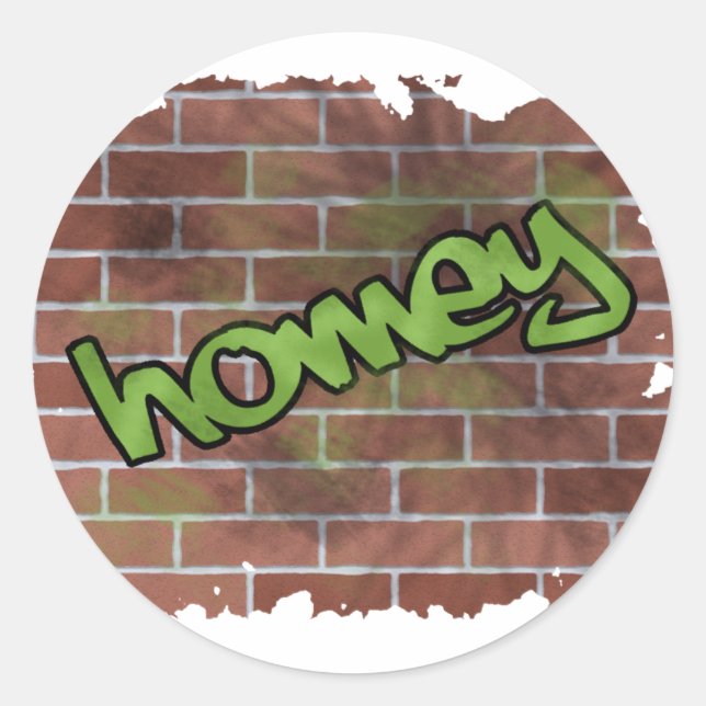 Sticker Rond graffiti homey (Devant)