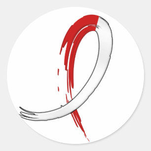 Sticker Rond Graffiti Rouge Blanc Ruban Aplastique Anémie