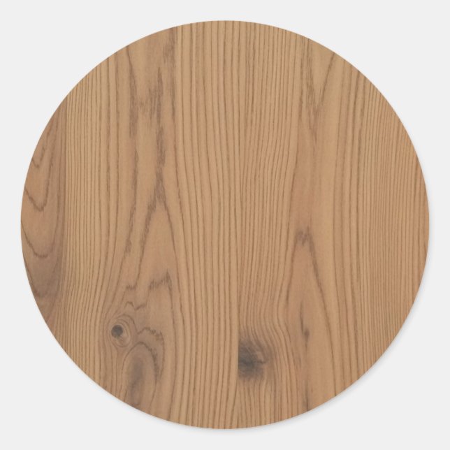 Sticker Rond  Grain de bois marron (Devant)
