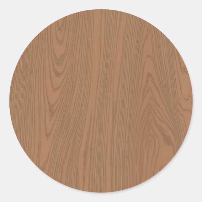 Sticker Rond  Grain de bois marron (Devant)