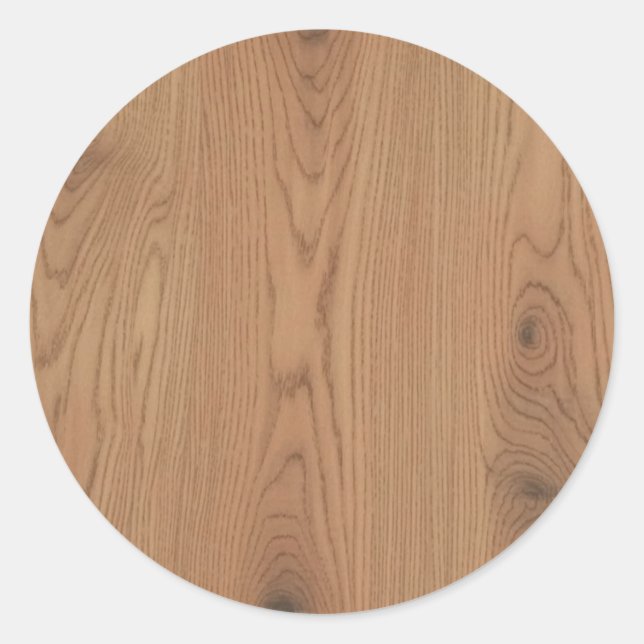 Sticker Rond  Grain de bois marron (Devant)