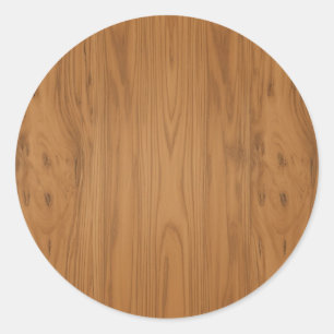 Sticker Rond Grain de bois marron