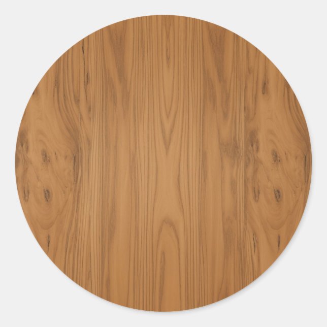 Sticker Rond  Grain de bois marron (Devant)
