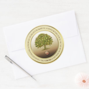 Sticker Rond Graine de moutarde, Accessoires de postage de bapt
