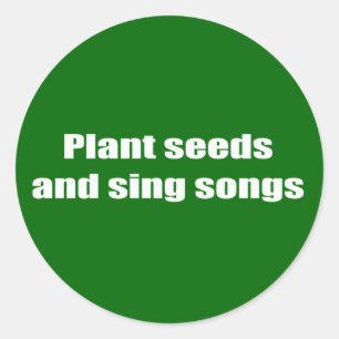 Sticker Rond Graines plantes et chansons -