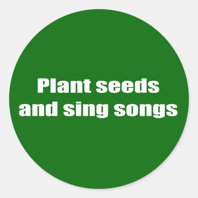 Sticker Rond Graines plantes et chansons - (Devant)
