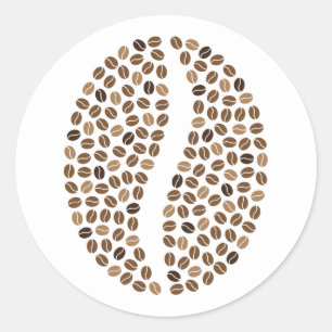 Sticker Rond grains de café