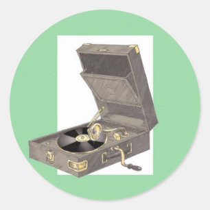 Sticker Rond Gramaphone des années 1920