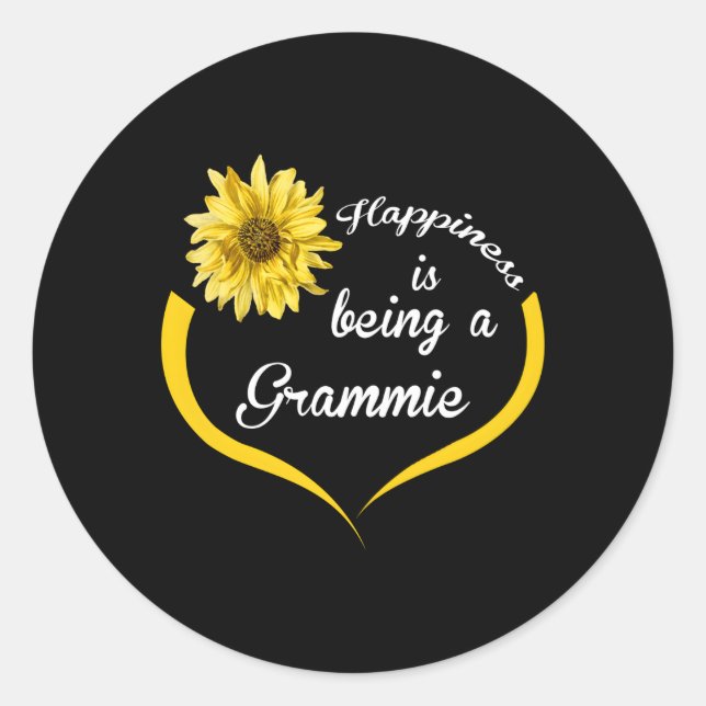 Sticker Rond Grammie Hapess Est Être Un Grammie (Devant)