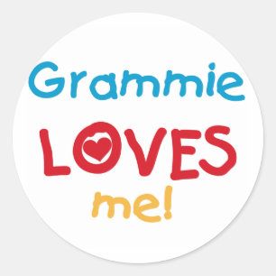 Sticker Rond Grammie m'aime T-shirts et cadeaux
