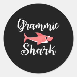 Sticker Rond Grammie Requin Pour Grand-Mère