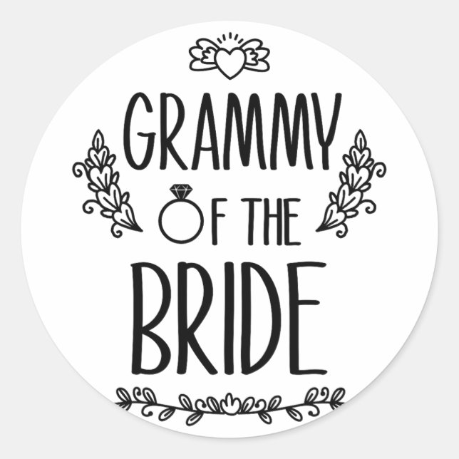Sticker Rond Grammy De La Famille Mariage Mariage Mariage Maria (Devant)