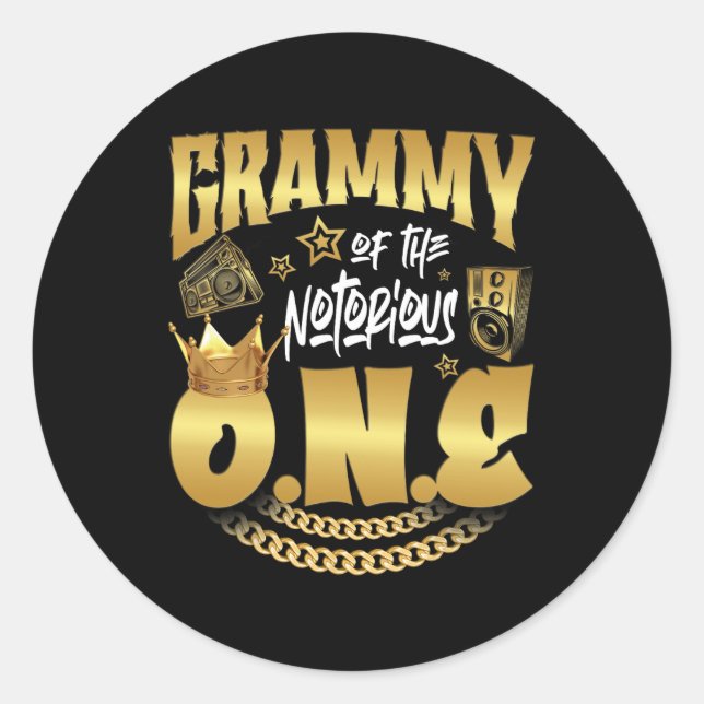 Sticker Rond Grammy Du Célèbre Un Vieux Hip hop 1er (Devant)