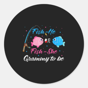 Sticker Rond Grammy Poisson-il Ou Poisson-elle Pour La Révélati