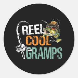 Sticker Rond Grampes Cool de bobine Grampes de pêche Anniversai