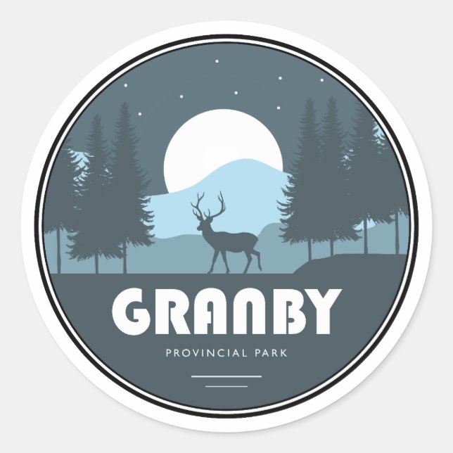 Sticker Rond Granby Provincial Park Deer (Devant)